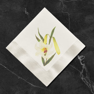 Vintage White Lily Napkins