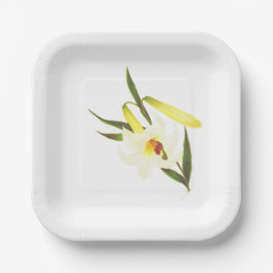 Vintage White Lily Paper Plates