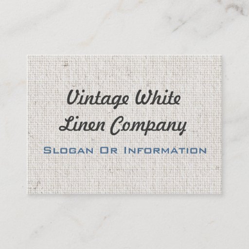 Customizable Vintage White Linen Business Cards