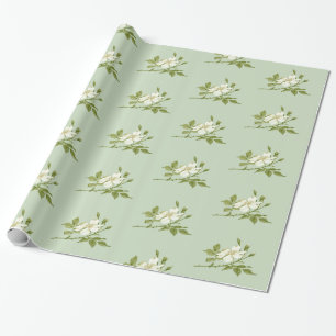 Vintage White Magnolia Wrapping Paper
