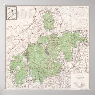 Vintage White Mountains National Forest Map (1863) Poster