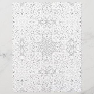 Vintage White On White Lace Letterhead Stationery