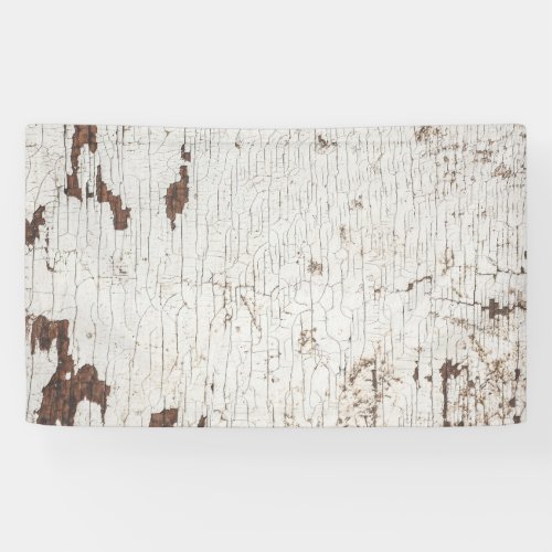 Vintage White Painted Wood Banner