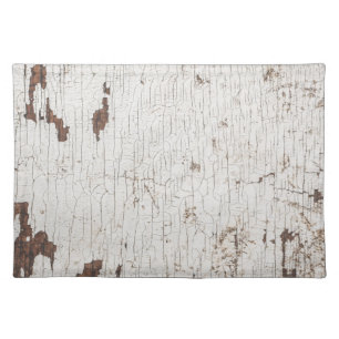 Vintage White Painted Wood Cloth Placemat