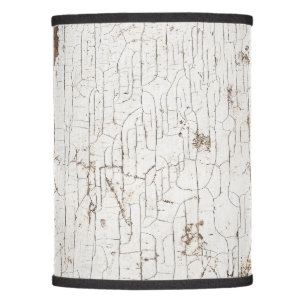 Vintage White Painted Wood Lamp Shade