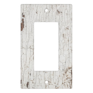 Vintage White Painted Wood Light Switch Cover