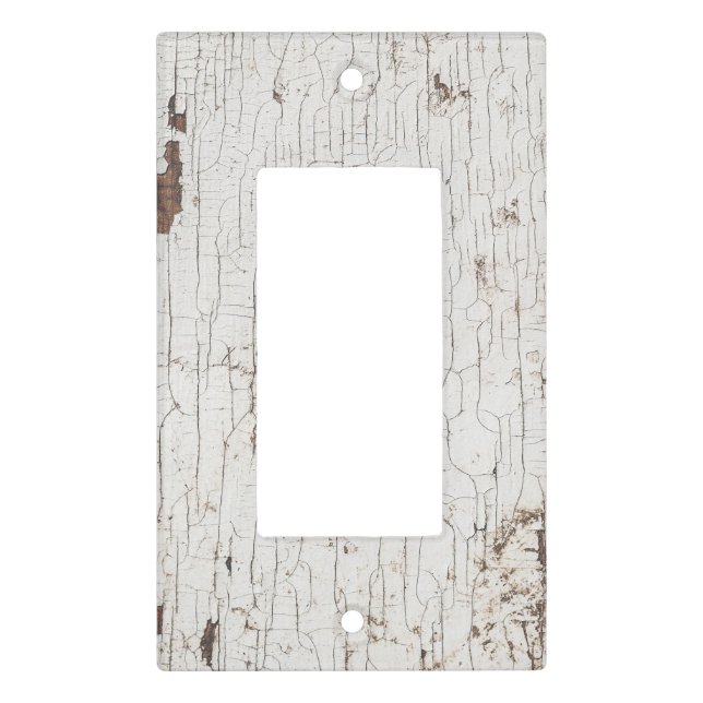 Vintage White Painted Wood Light Switch Cover (Front)