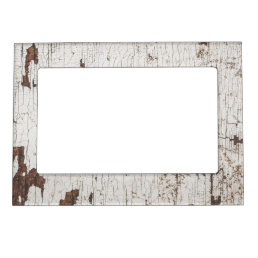 Vintage White Painted Wood Magnetic Frame