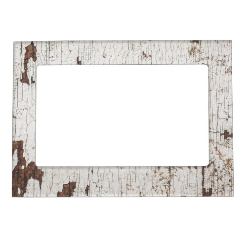 Vintage White Painted Wood Magnetic Frame