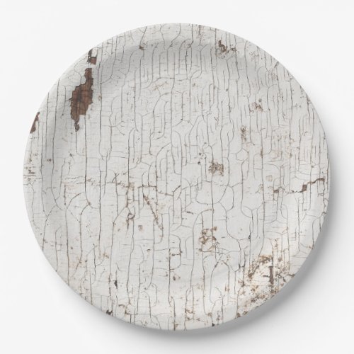 Vintage White Painted Wood Paper Plates