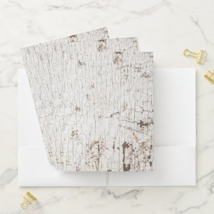 Vintage White Painted Wood Pocket Folder