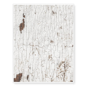 Vintage White Painted Wood Temporary Tattoos