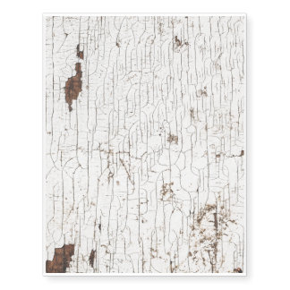 Vintage White Painted Wood Temporary Tattoos