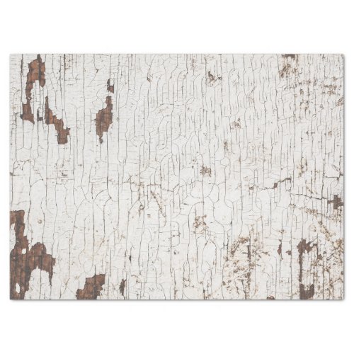 Vintage White Painted Wood Tissue Paper