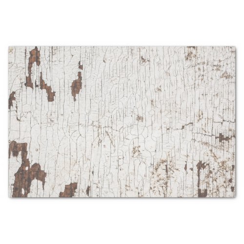 Vintage White Painted Wood Tissue Paper