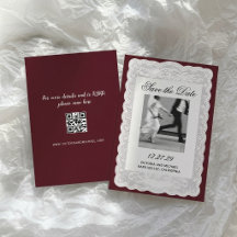 Vintage White Paper Lace Burgundy Photo Wedding