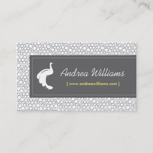 Vintage White Peacock Logo _ Designer Stylist Business Card