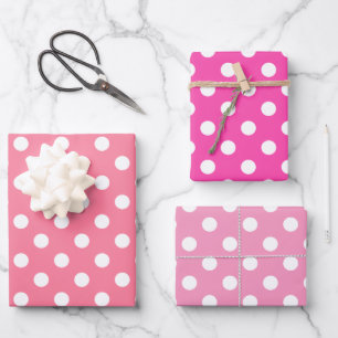 Vintage White Polka Dots Pattern Wrapping Paper Sheets