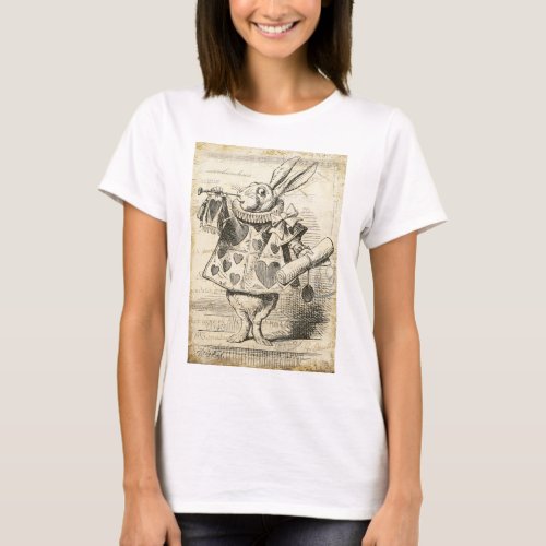 Vintage White Rabbit Alice in Wonderland T_Shirt