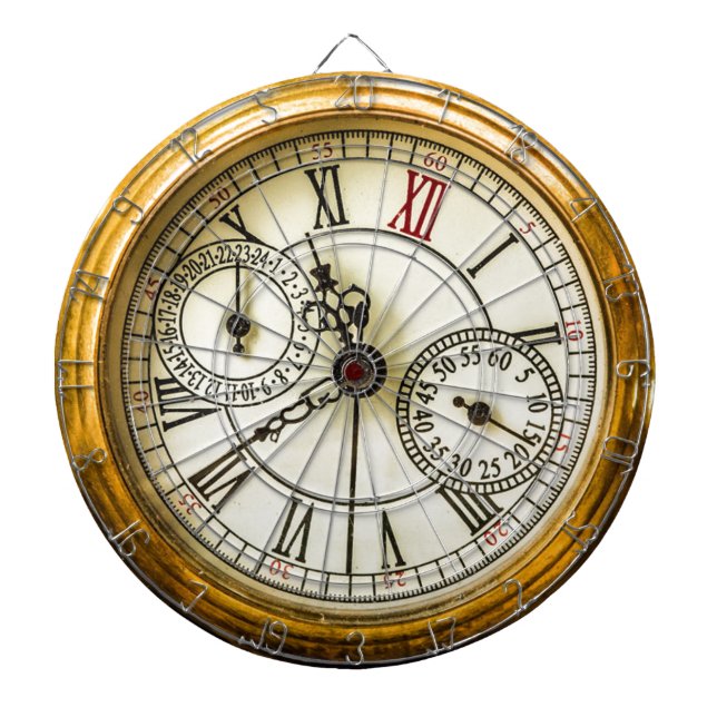 Vintage White Rabbit Ancient steampunk Watch Dart Board (Front)
