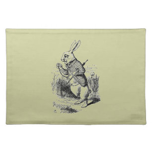Vintage White Rabbit Cloth Placemat