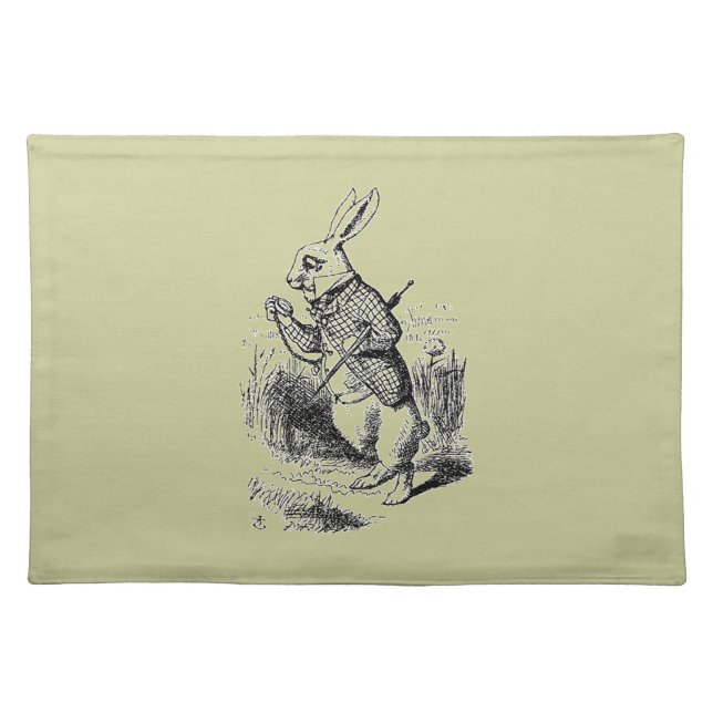 Vintage White Rabbit Cloth Placemat (Front)