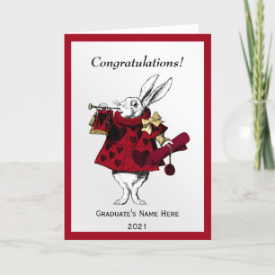 Vintage White Rabbit Congratulations Graduation Card