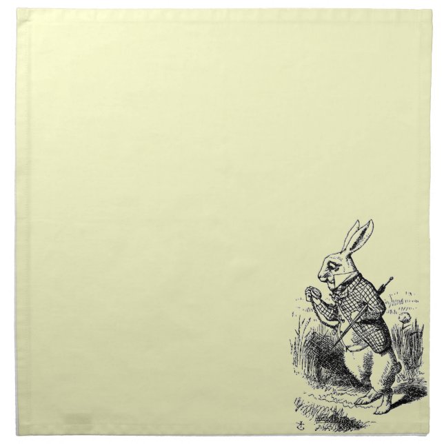 Vintage White Rabbit Napkin (Front)