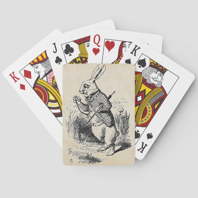 Vintage White Rabbit Poker Cards (Back)