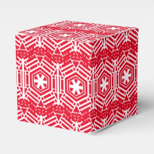 Vintage white red festive pattern Christmas gift Favor Boxes