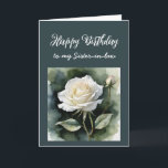 Vintage White Rose Flower Sister-in-law Birthday Card<br><div class="desc">Vintage White Rose Flower Sister-in-law Birthday</div>