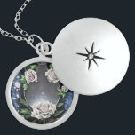 Vintage White Rose Frame Locket Necklace<br><div class="desc">Vintage White Rose Frame</div>