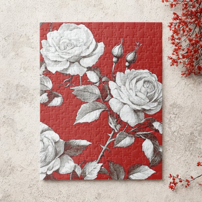 Vintage White Rose Jigsaw Puzzle (Creator Uploaded)
