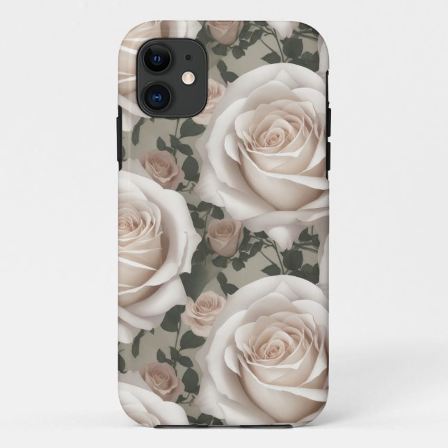 Vintage White Roses Phone Case (Back)