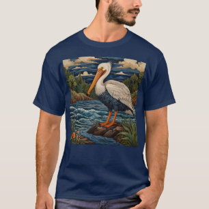 Vintage white sea bird seagull pelican T-Shirt