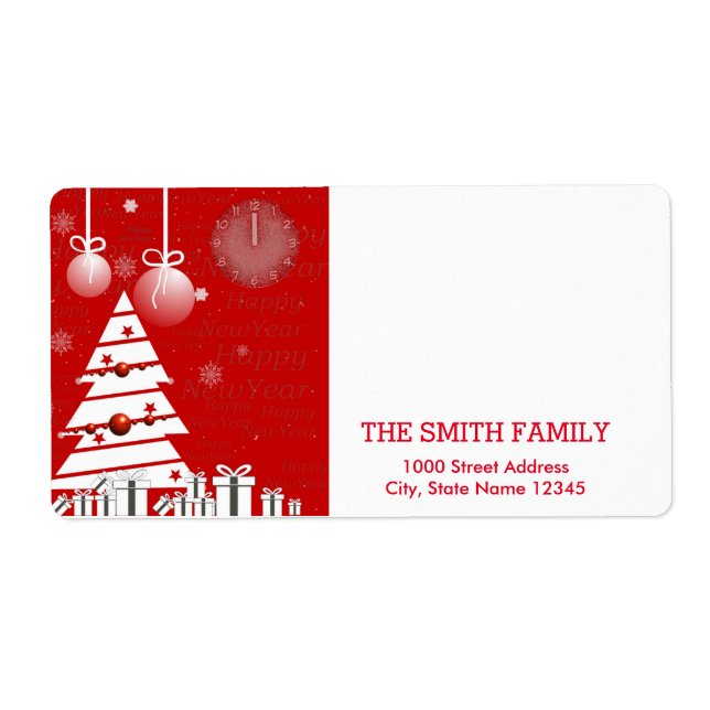 Vintage White Snow Glitter Christmas Ball Holiday  Label (Front)