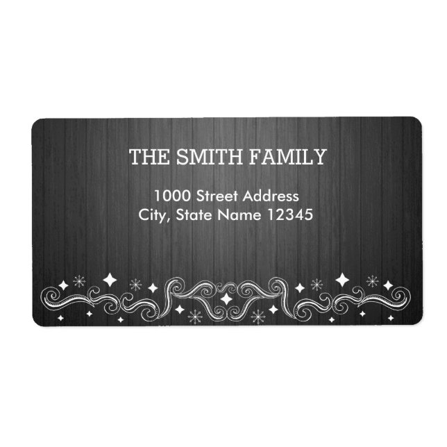 Vintage White Snow Glitter Christmas Ball Holiday Label (Front)