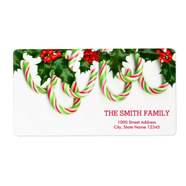 Vintage White Snow Glitter Christmas Holiday Label (Front)