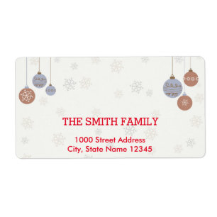 Vintage White Snow Glitter Christmas Holiday Label