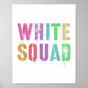 Vintage White Squad War Game Winners Wear Team Col Poster