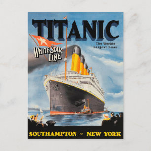 Vintage White Star Line Titanic Ad Postcard
