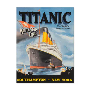Vintage White Star Line Titanic Ad Postcard