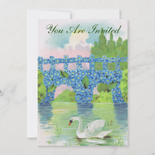 Vintage White Swan Invitation