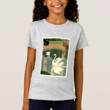 Vintage White Swans Alphabet T-shirt by kidslife at Zazzle