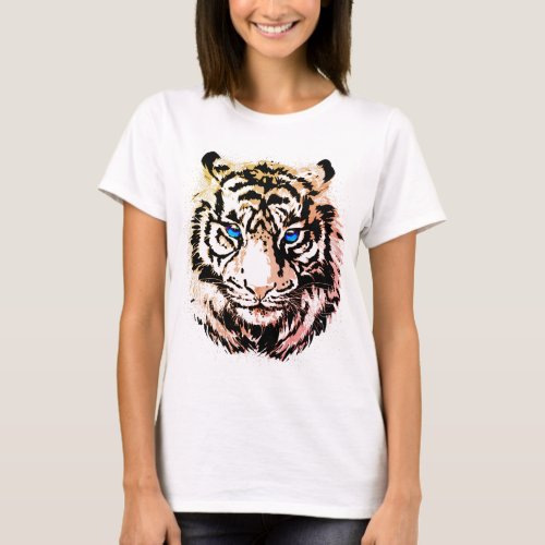 Vintage White Tiger Head _ Retro Tiger _ Big Cat T_Shirt
