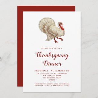 Vintage White Turkey Thanksgiving Dinner Party 
