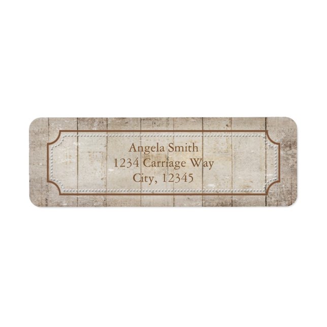 Vintage White Wood Country Rustic Wedding Label (Front)
