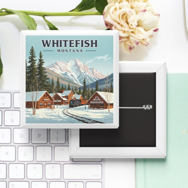 Vintage Whitefish Montana Button (Creator Uploaded)