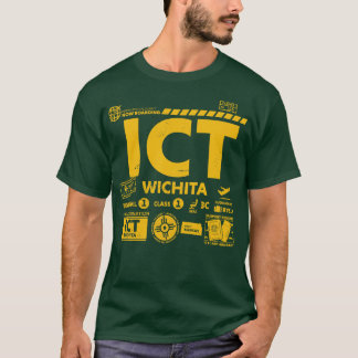 Vintage Wichita ICT Airport Code Travel Day Retro  T-Shirt