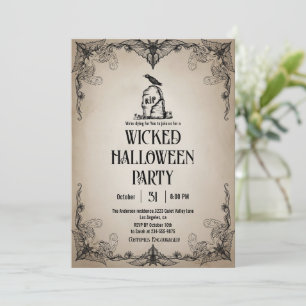 Vintage Wicked Good Time Halloween Party Invitation
